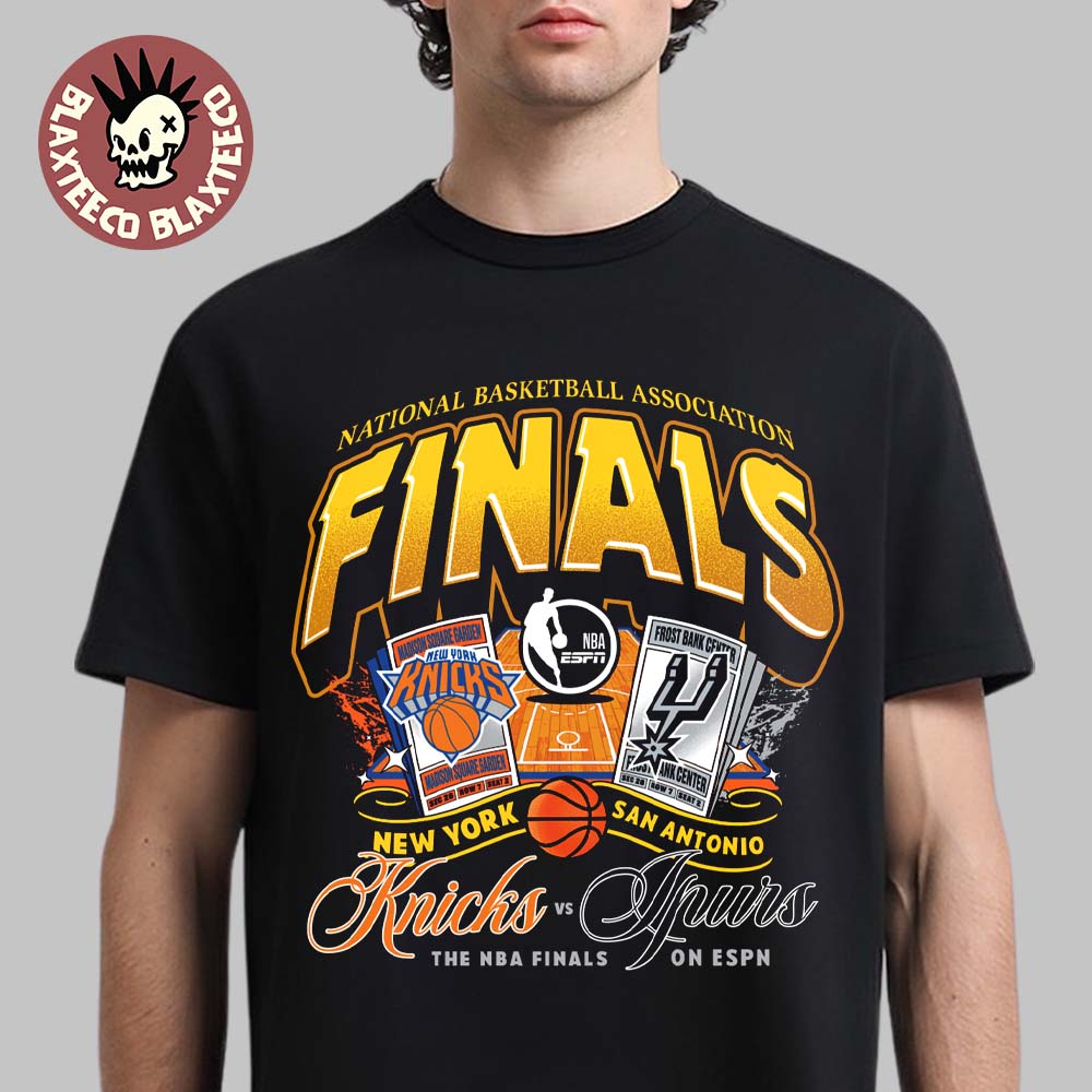 2026 NBA Championship Finals X ESPN New York Knicks Vs San Antonio Spurs Head To Head Ticket T-Shirt