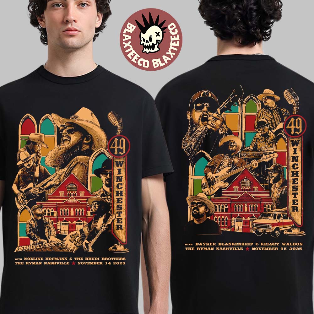 49 Winchester Nashville Tennessee 2025 Night 1 And 2 Combined Event Poster At The Ryman On November 14 15 2025 Two Sided T-Shirt