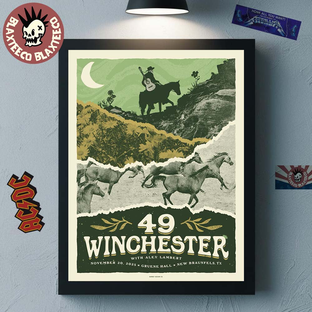 49 Winchester New Braunfels Texas 2025 Event Poster At Gruene Hall On November 20 2025 Home Decor Poster Canvas