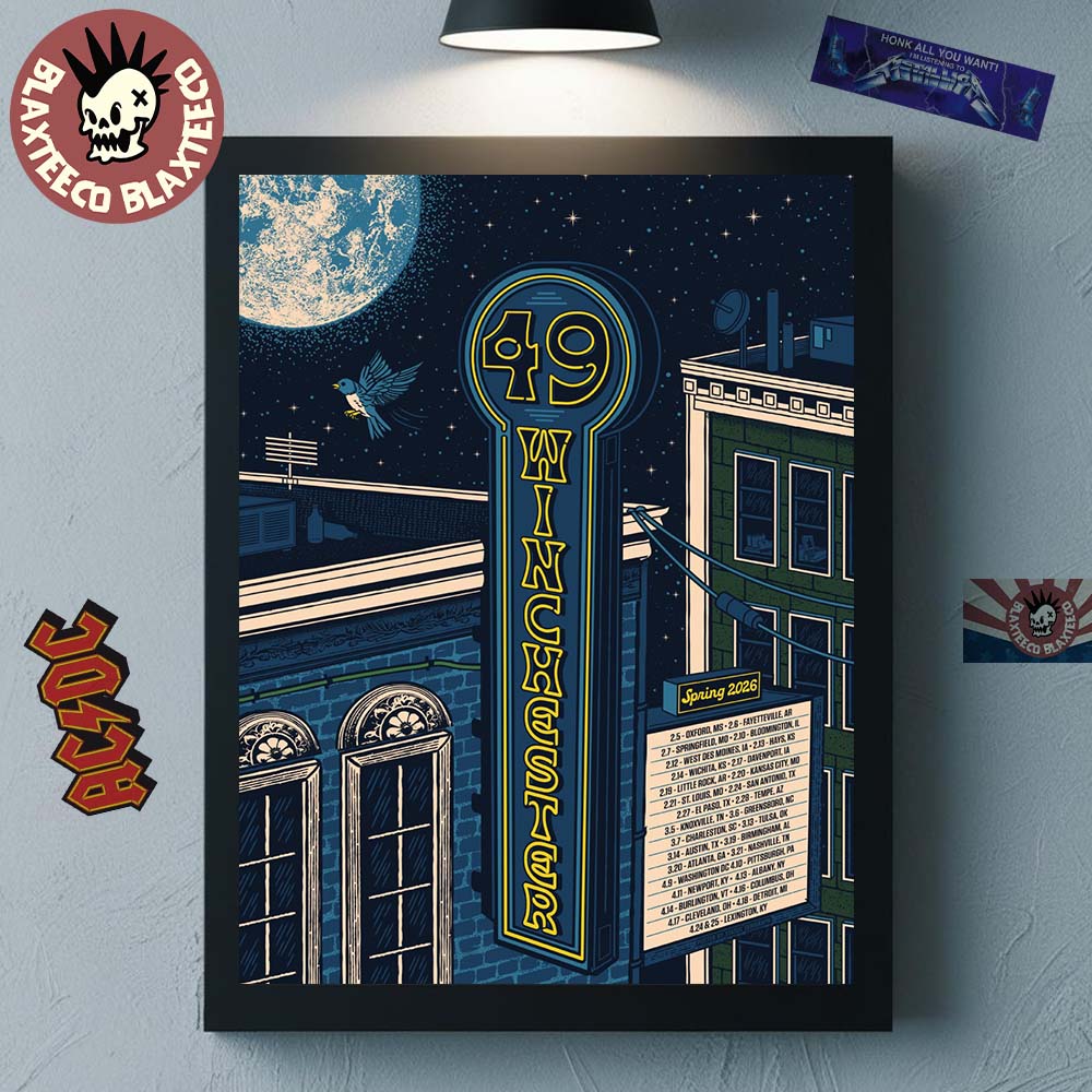 49 Winchester Spring 2026 North America Tour City Dates Official Poster Canvas