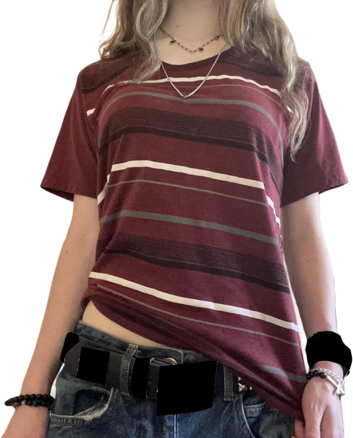 Women Short Sleeve T-Shirts Skull Print Crew Neck Shirts Summer Casual Slim Fit Tops Streetwear