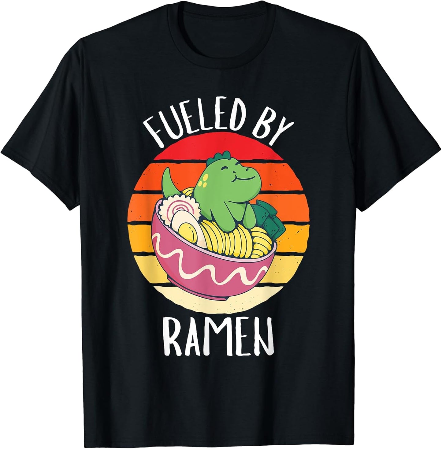 Retro Dinosauer Fueled By Ramen Food Lover
