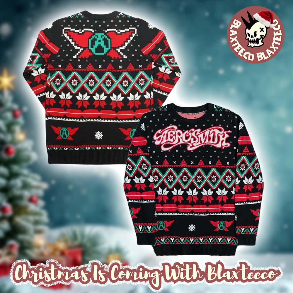 Aerosmith Signature Logo Holiday Style Personalized Ugly Christmas Sweater