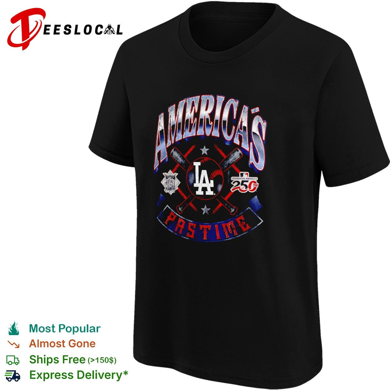 America’s Pastime Los Angeles Dodgers MLB Celebrating America’s 250th Anniversary shirt