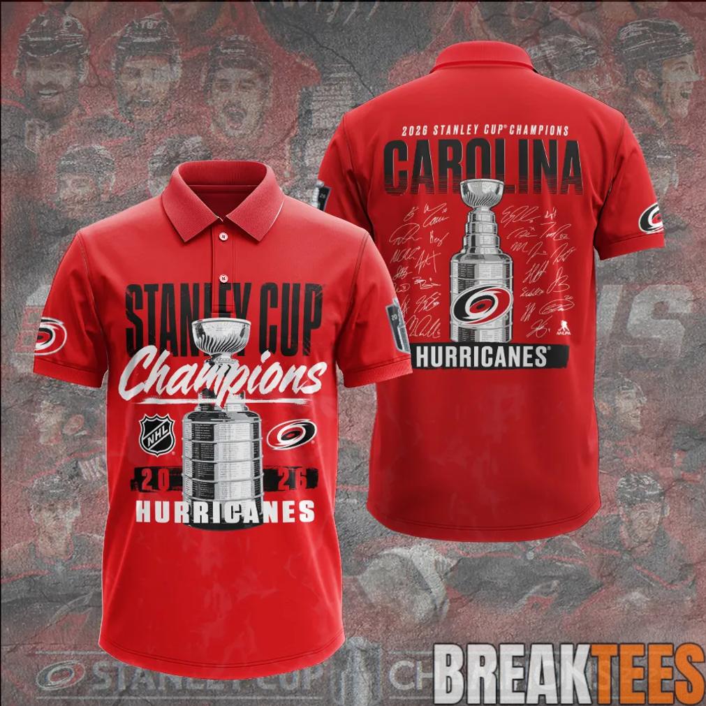 Carolina Hurricanes 2026 Stanley Cup Champions Limited Edition Red Polo Shirt