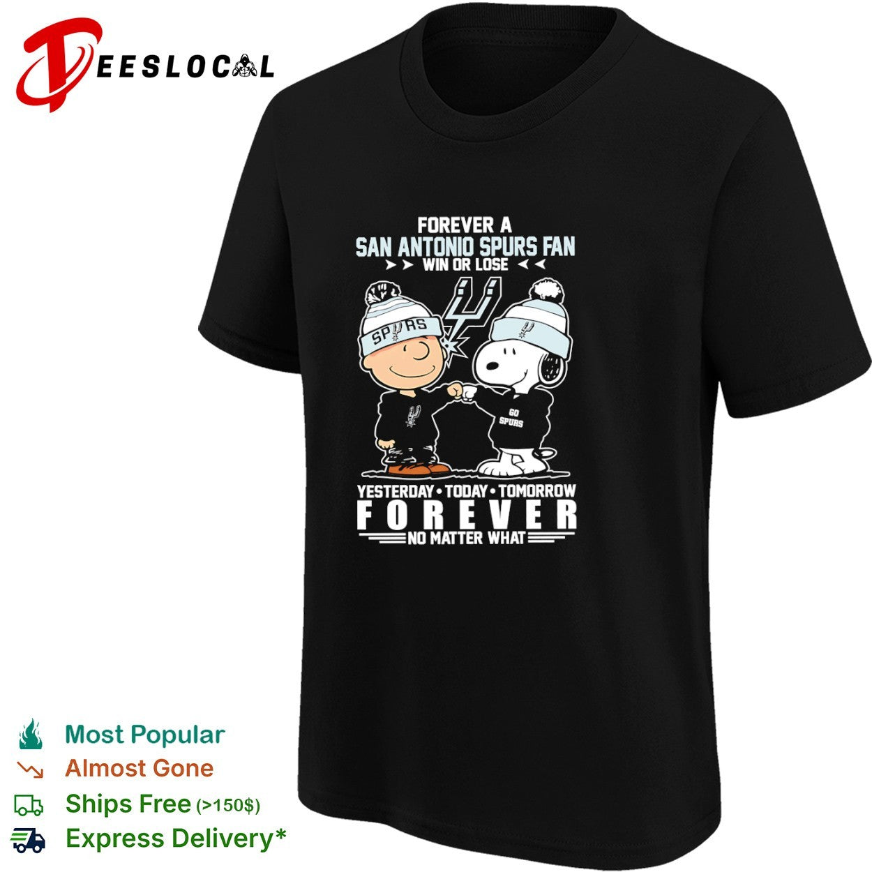 Charlie Brown and Snoopy Forever a San Antonio Spurs Fan Win or Lose shirt