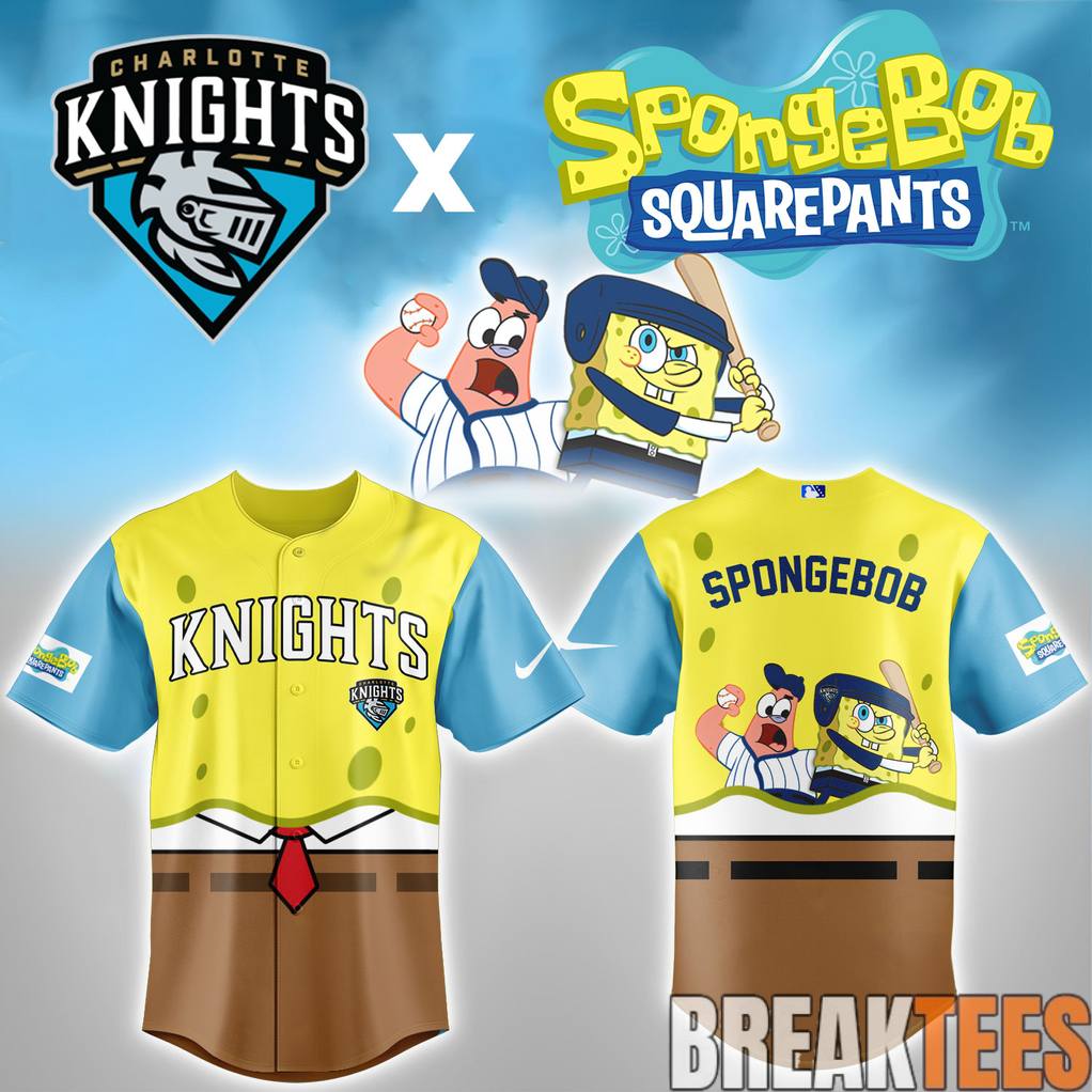 Charlotte Knights x SpongeBob Squarepants Night Custom Baseball Jersey