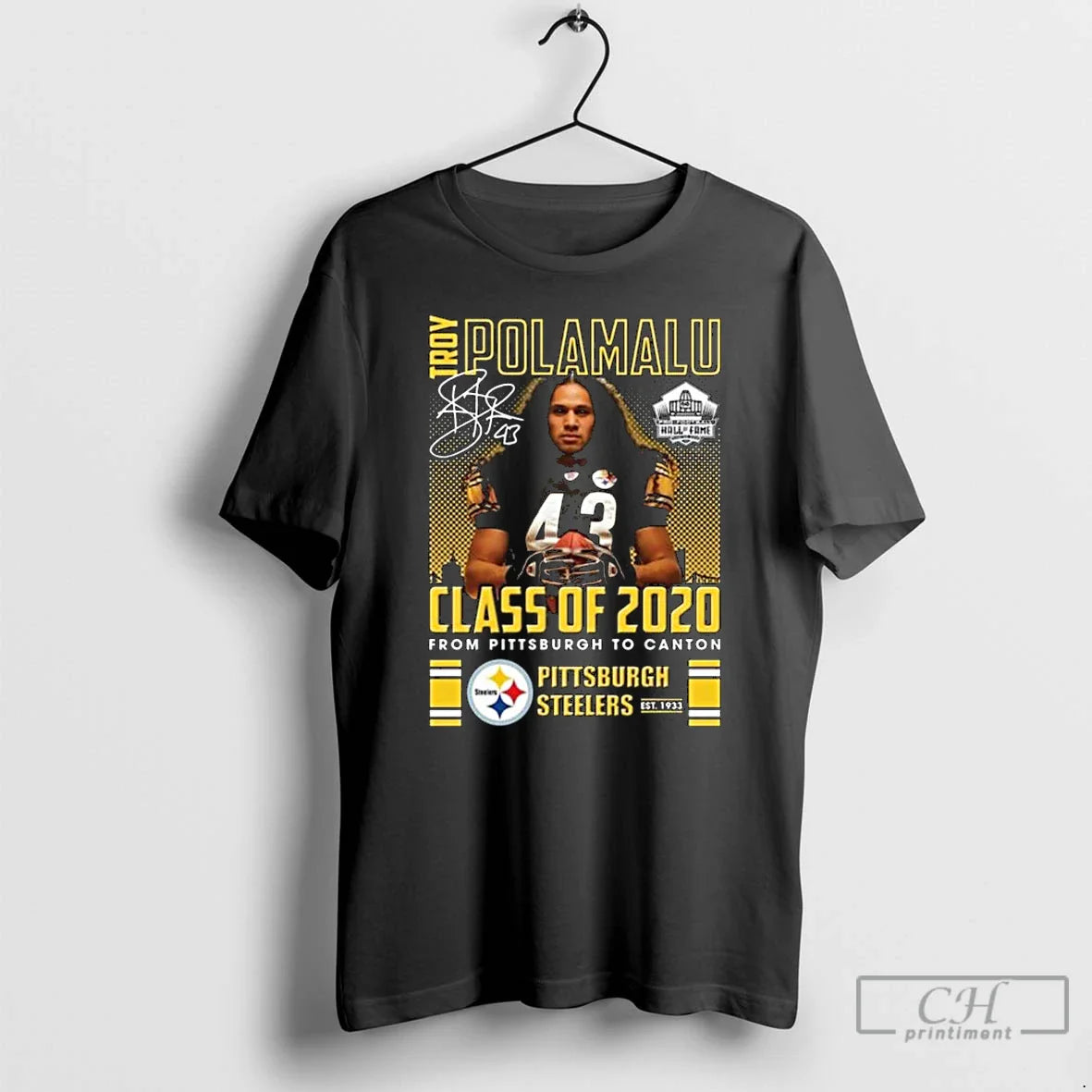 Classic Troy Polamalu Class Of 2020 From Pittsburgh To Canton Signature Long Sleve T Shirts