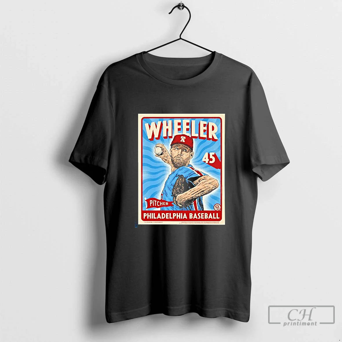 Classic Zack Wheeler Pitcher Philadelphia Phillies No 45 Blackshirt T Shirts