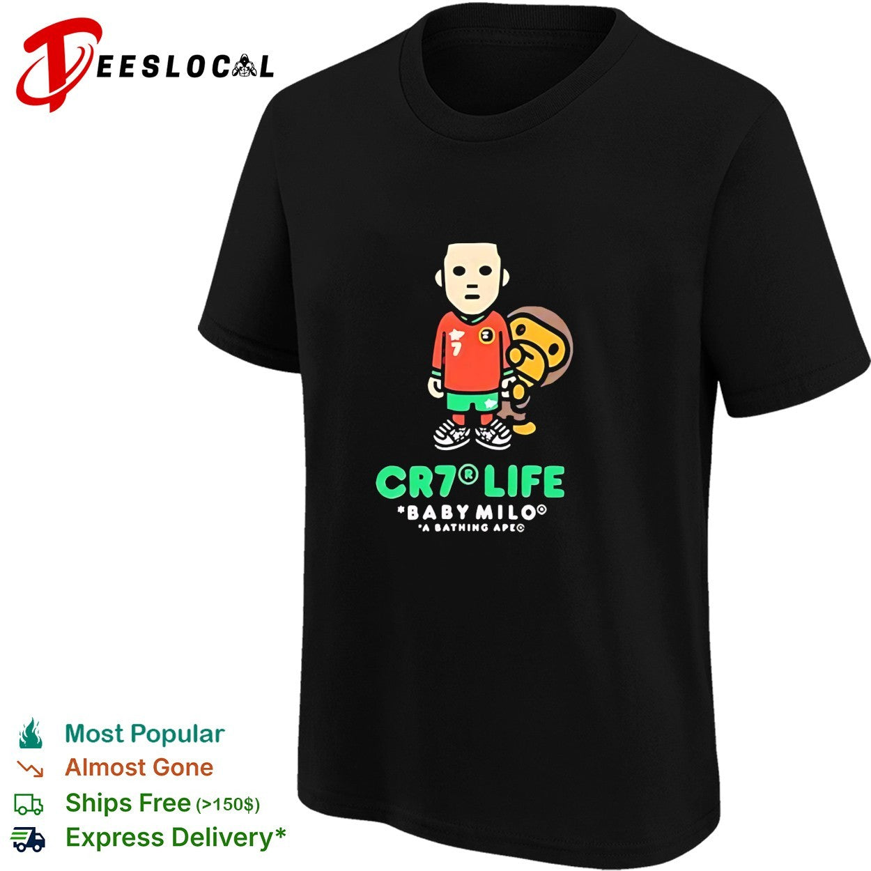 Cristiano Ronaldo Portugal national team CR7 Life Baby Milo A Bathing Ape shirt