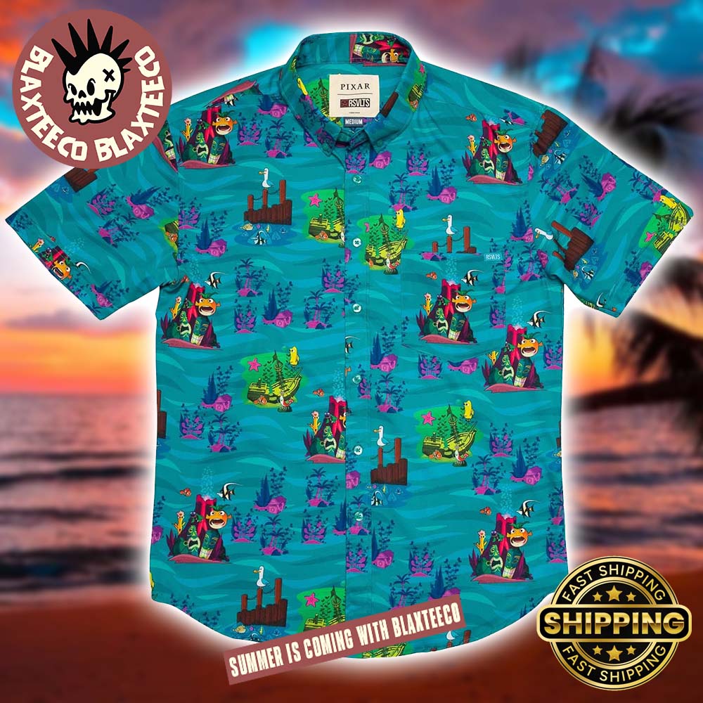 Disney and Pixar Finding Nemo RSVLTS The Great Escape Button Short Sleeve Hawaiian Shirt