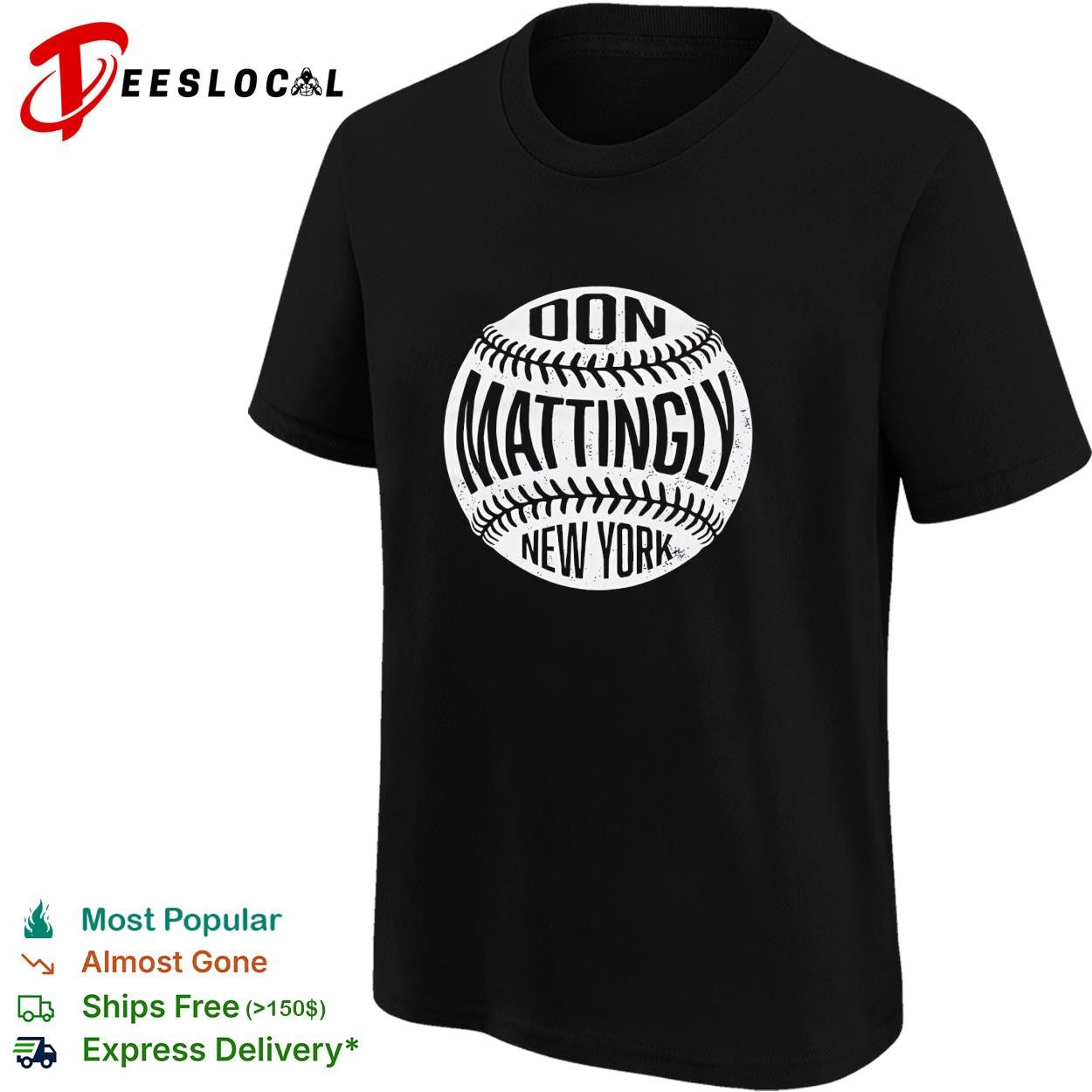 Don Mattingly New York Yankees baseball vintage arch logo shirt