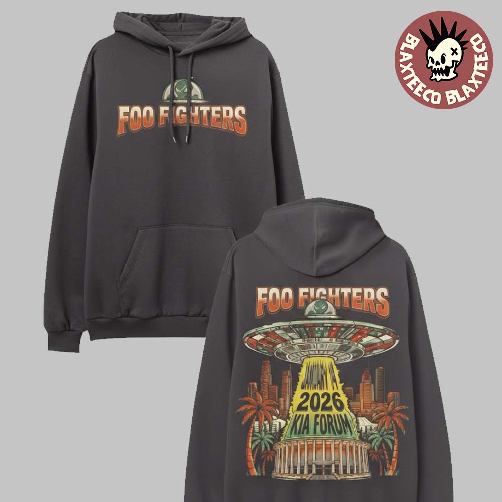Foo Fighters Los Angeles 2026 Venue Merch Tee At Kia Forum On January 14 2026 Alien Space Ship Hoodie