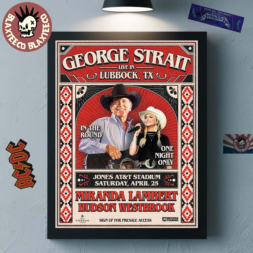 George Strait Live In Lubbock Texas At Jones AT&T Stadium On April 25 2026 In The Round One Night Only Poster Canvas