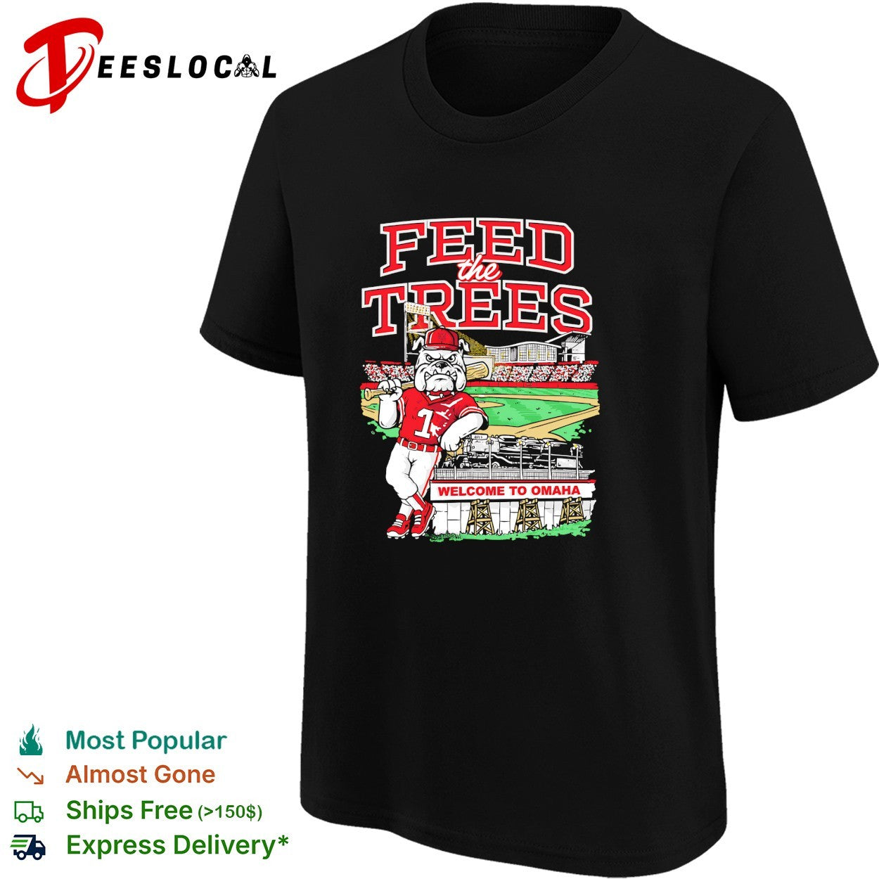 Georgia Bulldogs feed the trees welcome to Omaha College World Series graphic shirt