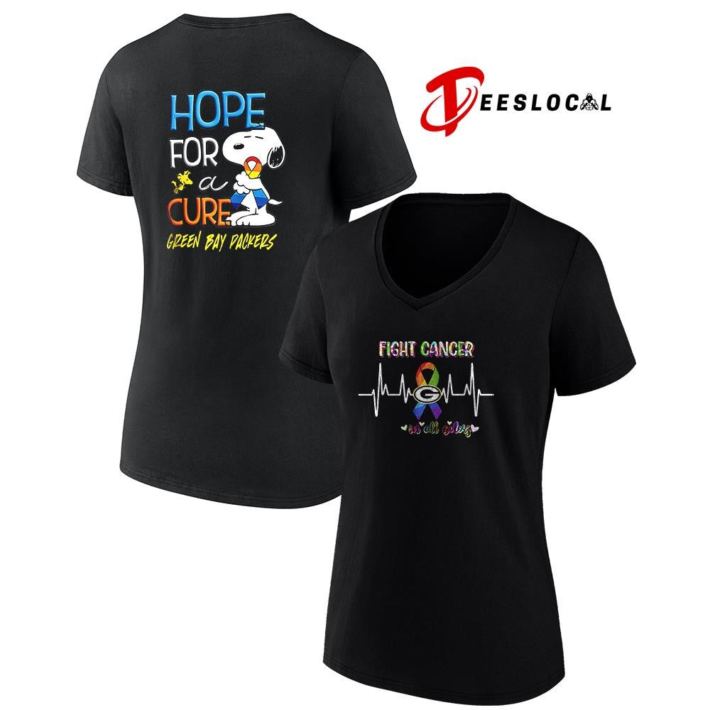 Green Bay Packers x Peanuts Snoopy fight cancer in all colors hope for a cure shirt