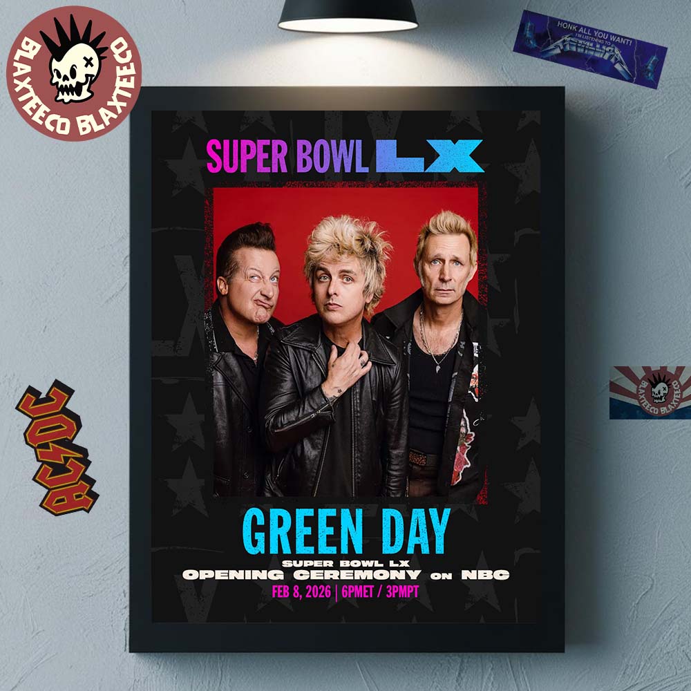 Green Day Super Bowl LX Opening Ceremony On NBC On Feb 8 2026 Home Decor Poster Canvas