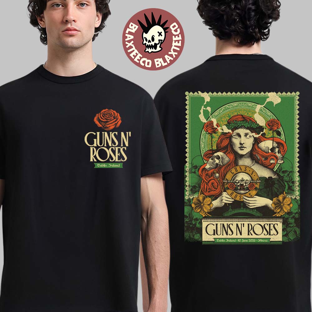 Guns N Roses Dublin Ireland 2026 Event Exclusive Tee At 3Arena On 10 June 2026 Two Sided T-Shirt