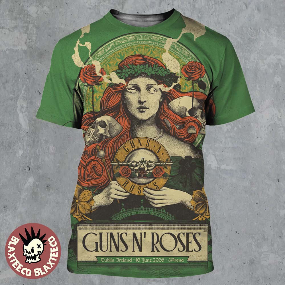 Guns N Roses Dublin Ireland 2026 Event Poster At 3Arena On 10 June 2026 All Over Print Shirt