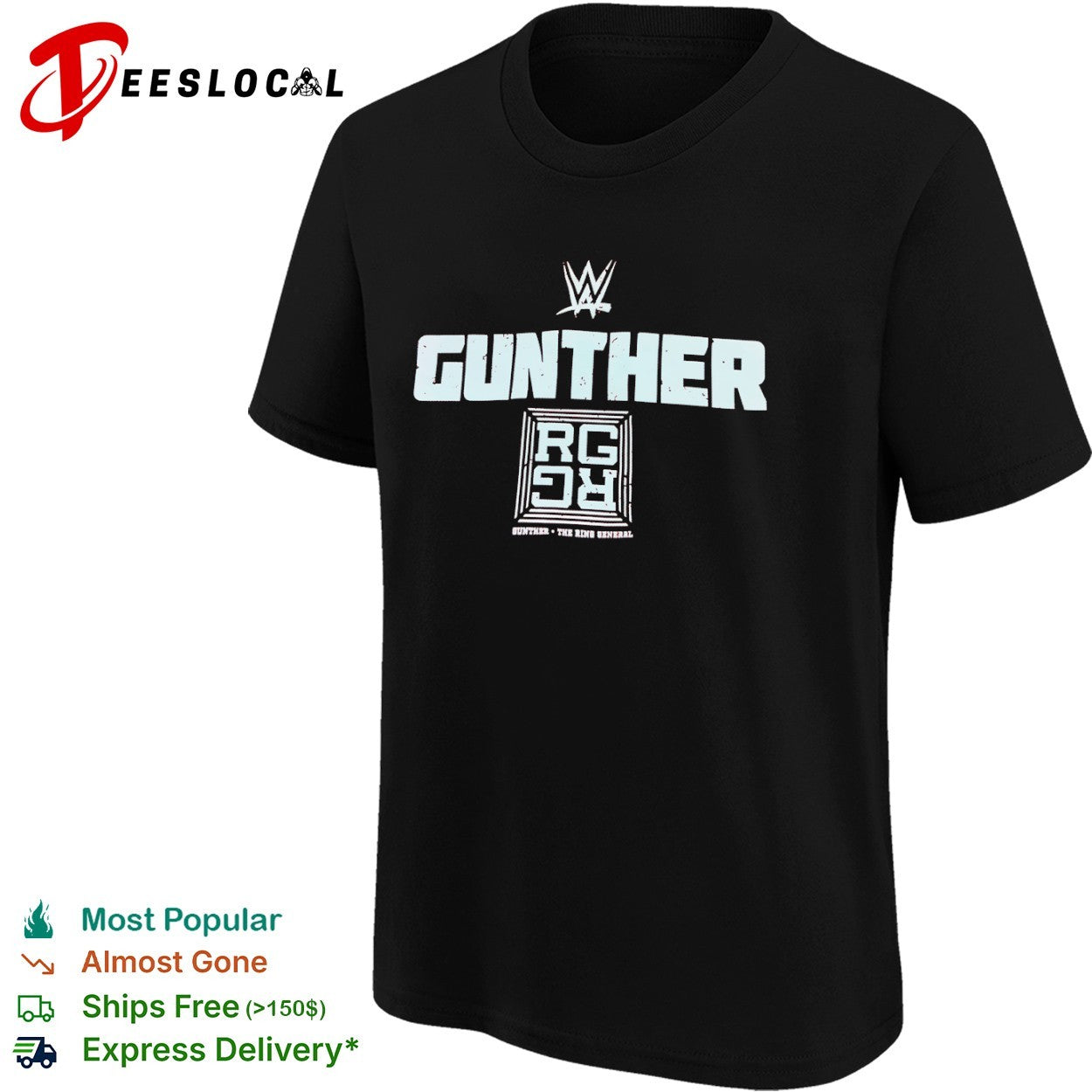 Gunther WWE the Ring General RG wrestling graphic shirt