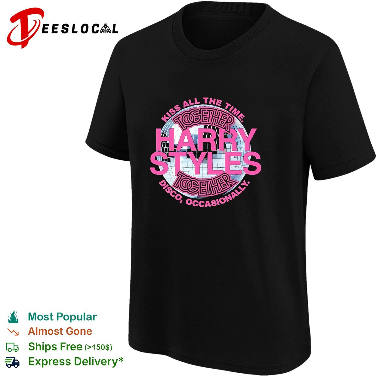 Harry together disco ball kiss text shirt