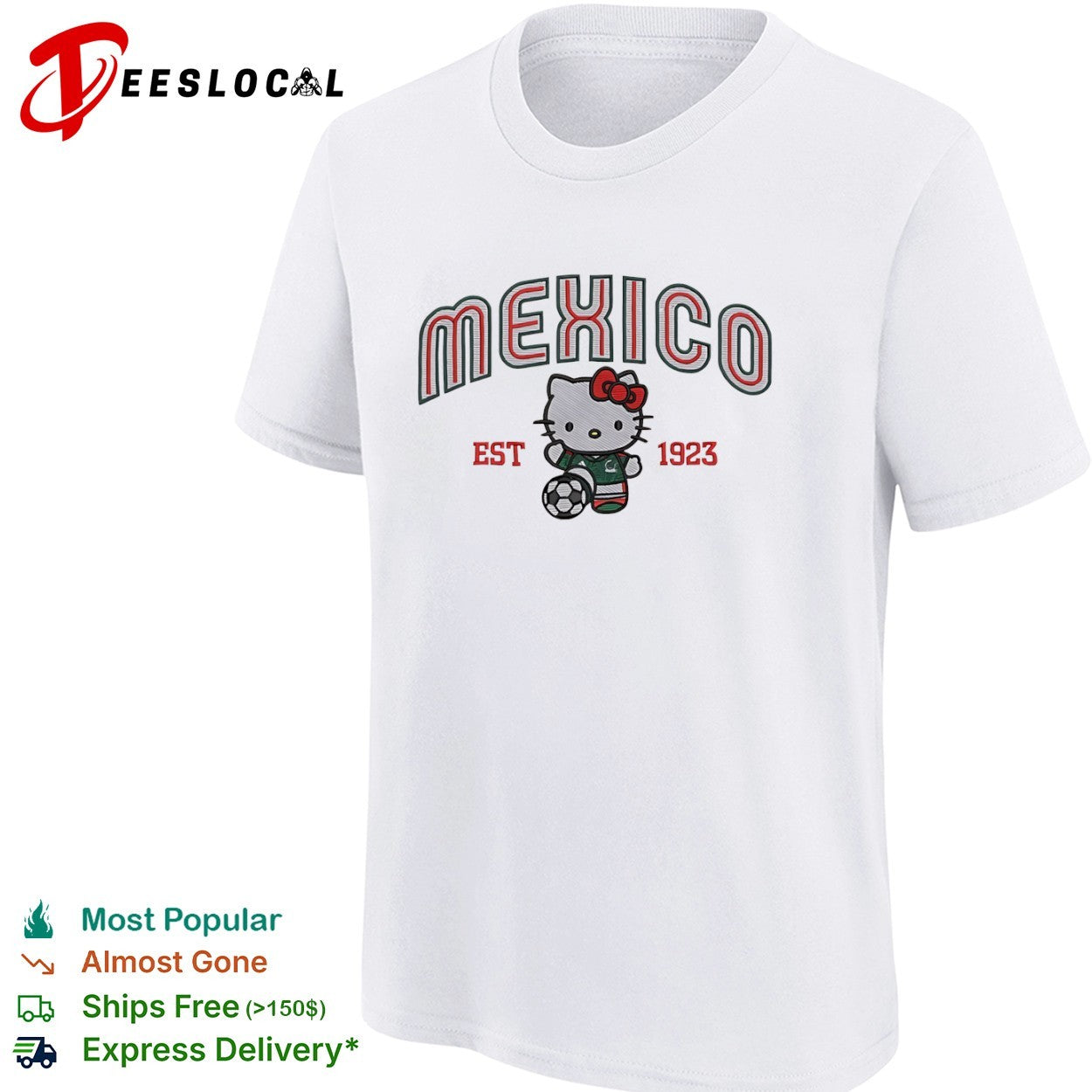 Hello Kitty Mexico est 1923 soccer shirt