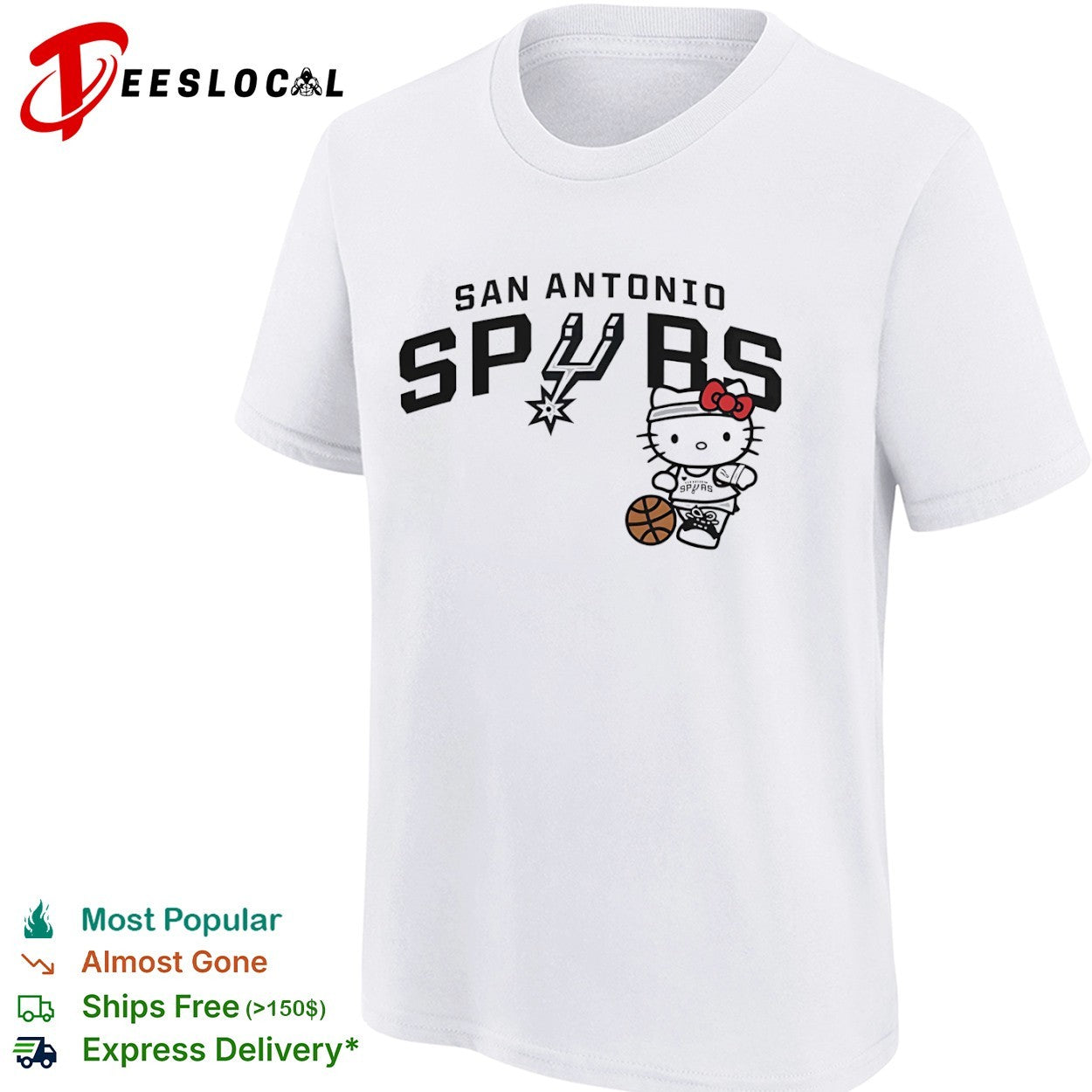 Hello Kitty San Antonio Spurs NBA Basketball Mascot Team shirt