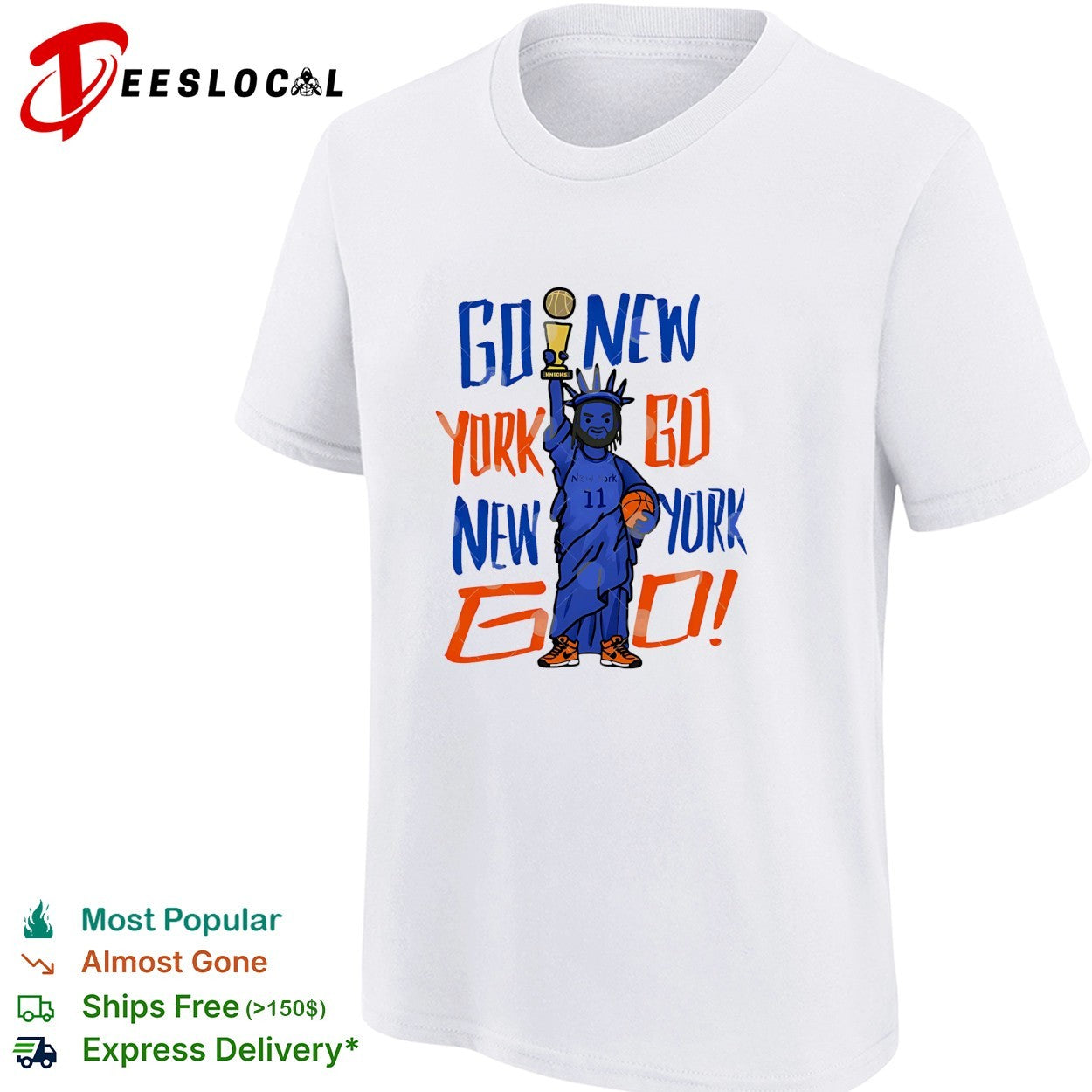 Jalen Brunson Go New York Knicks Statue of Liberty basketball trophy fan shirt