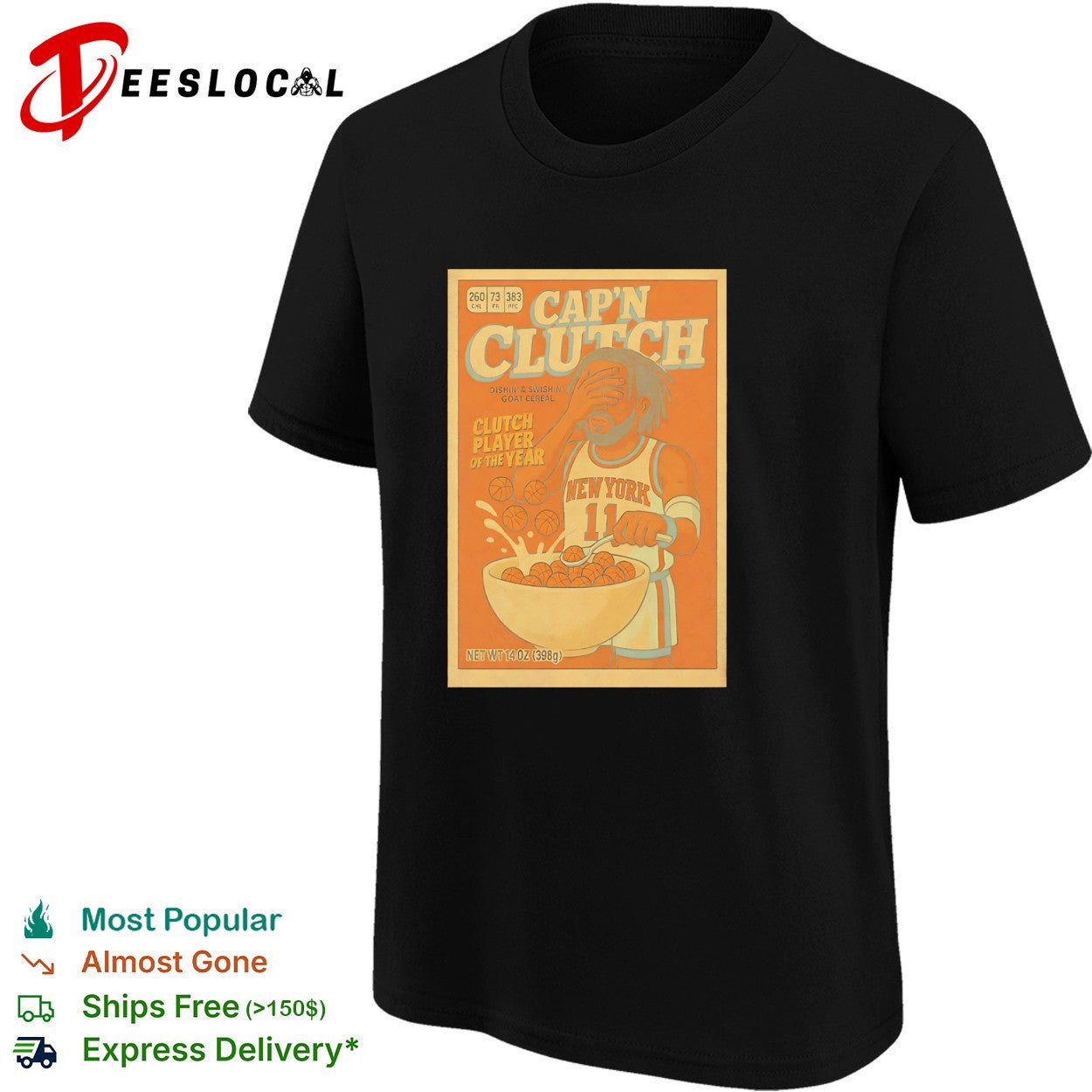 Jalen Brunson New York Knicks NBA Capn Clutch Dishin and Swishin Goat Cereal shirt