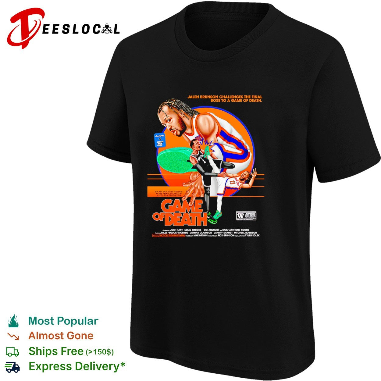 Jalen Brunson vs Victor Wembanyama New York Knicks NBA Game of Death parody shirt