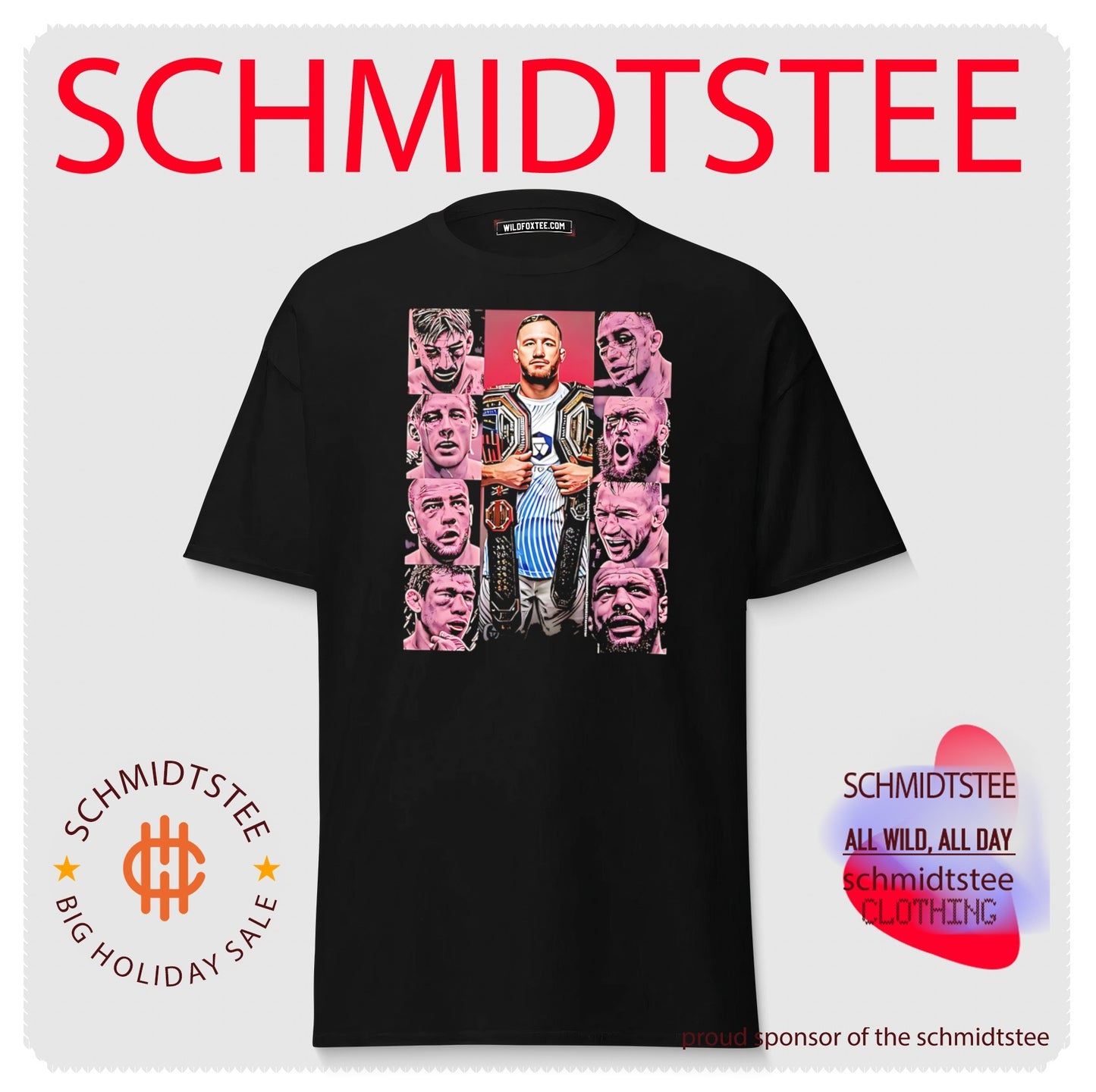 Justin Gaethje 2026 wounded faces collage shirt