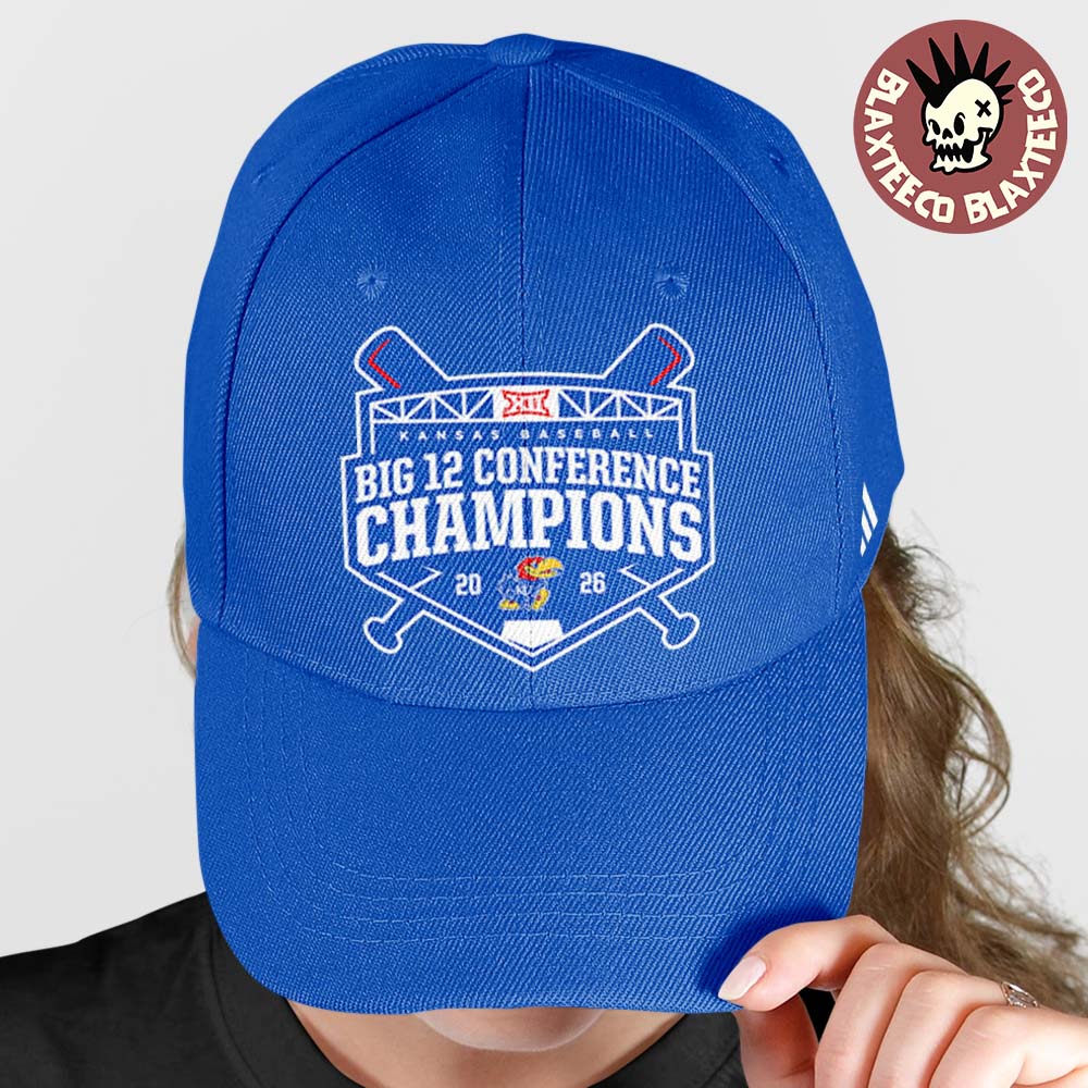 Kansas Jayhawks Adidas Baseball 2026 Big 12 Conference Champions Logo Royal Cap Hat Snapback