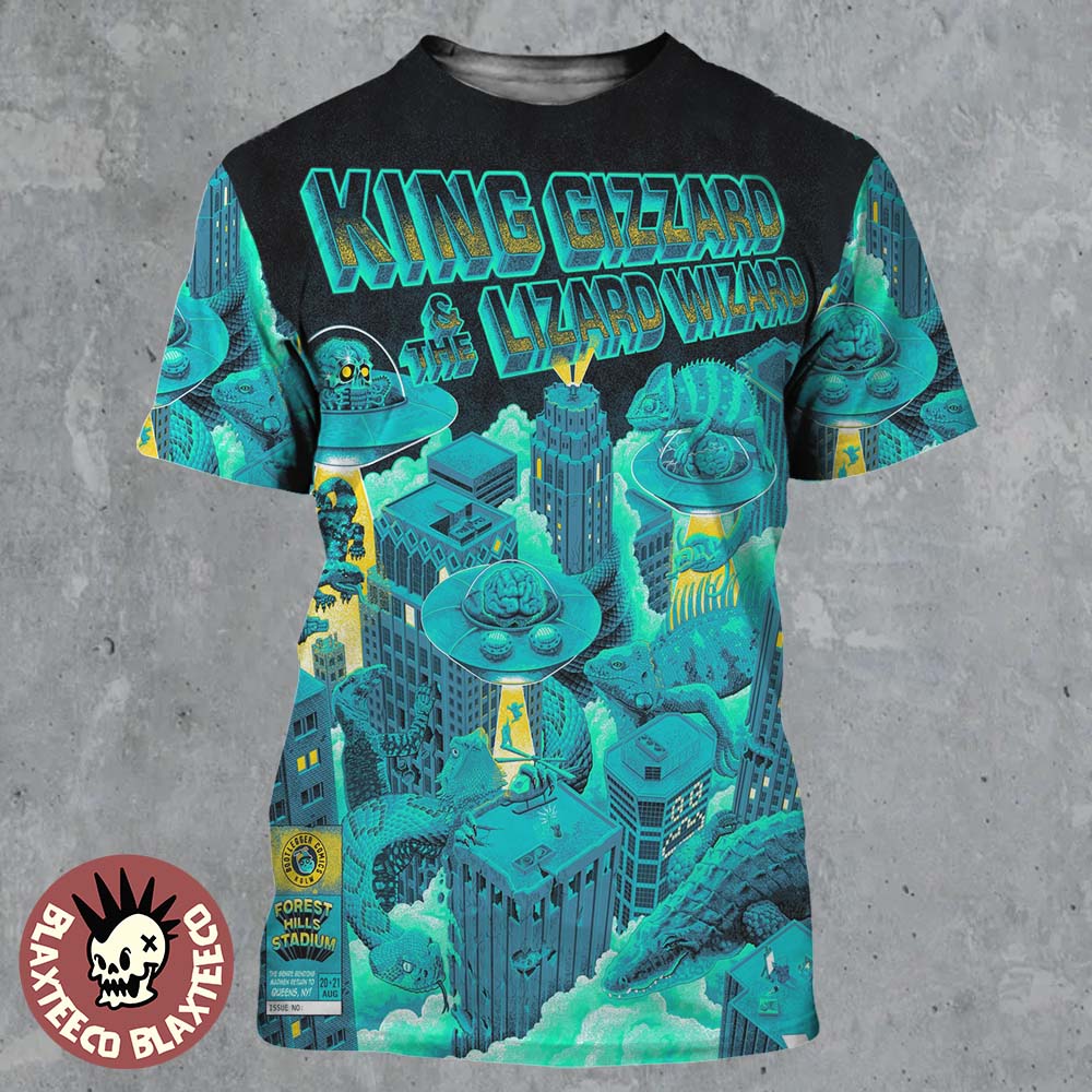 King Gizzard And The Lizard Wizard Queens New York 2026 Event Poster At Forest Hills Stadium On 20 And 21 August 2026 Reptilians Vs Alienoids All Over Print Shirt