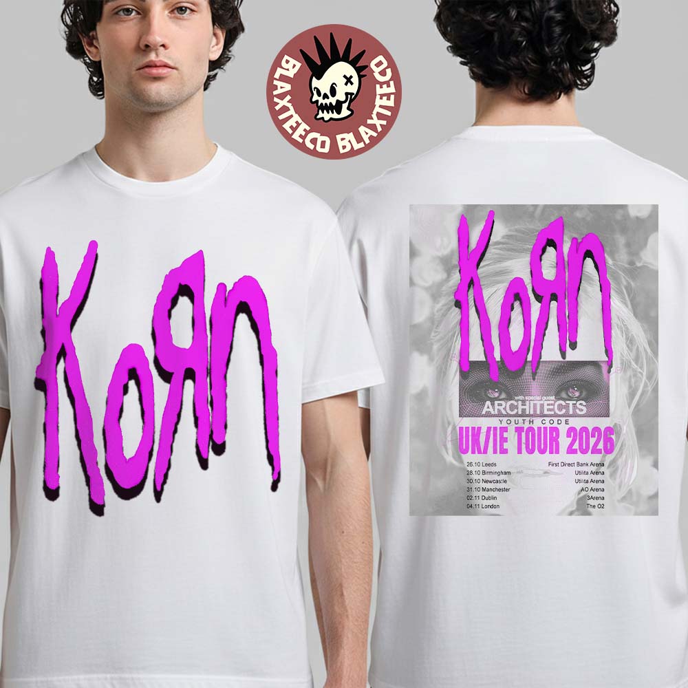 Korn UK And IE Tour 2026 Schedule Dates Two Sided T-Shirt