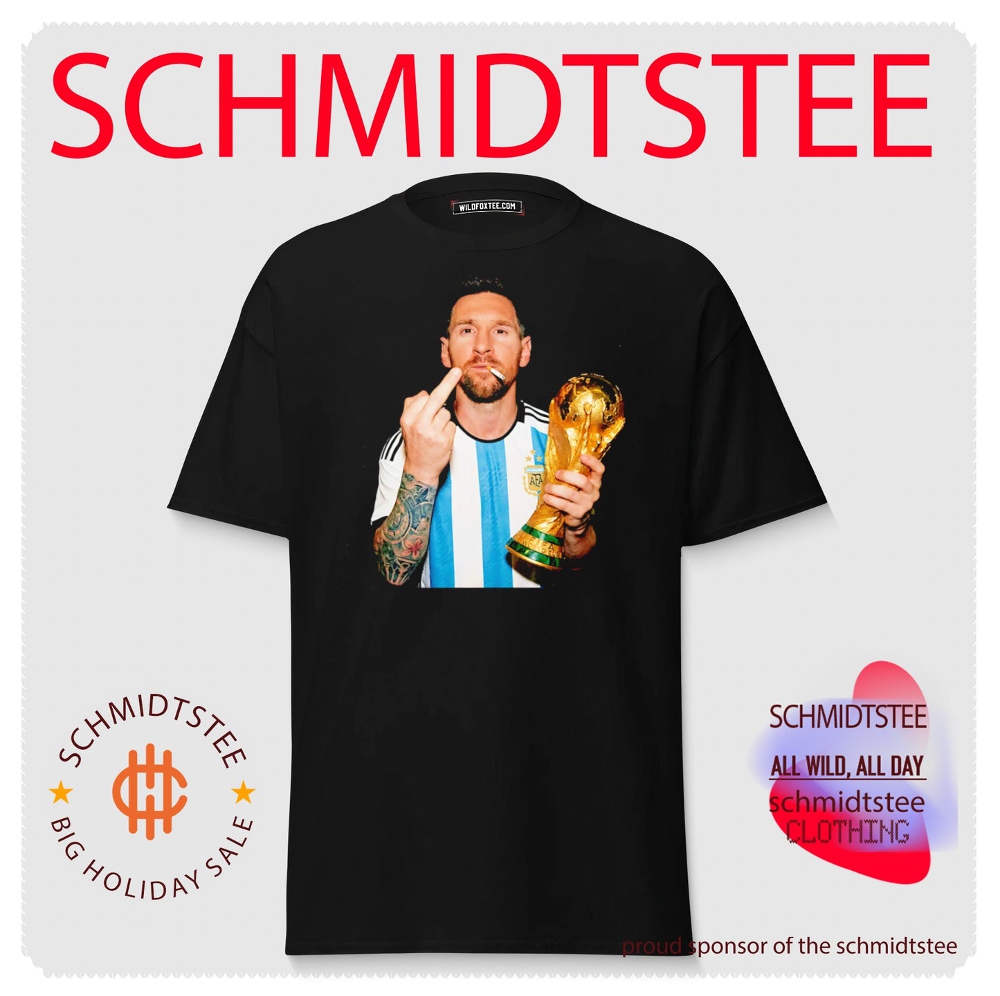 Lionel Messi Argentina National Team World Cup Champion middle finger shirt