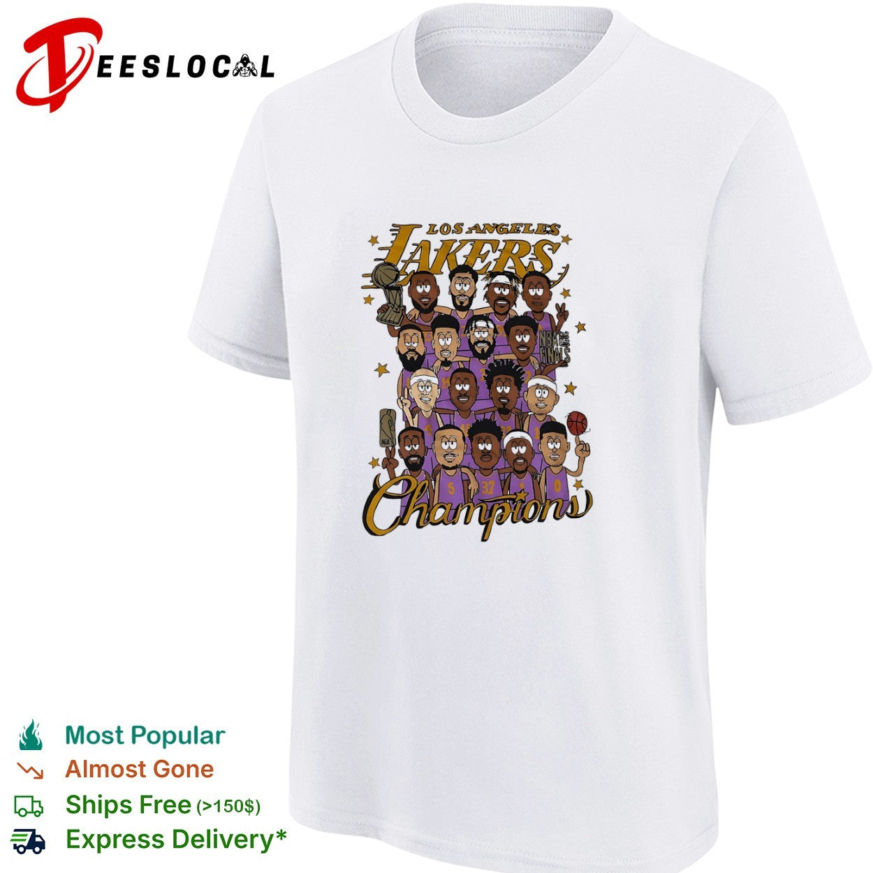 Los Angeles Lakers 2020 NBA Finals Champions Cartoon shirt