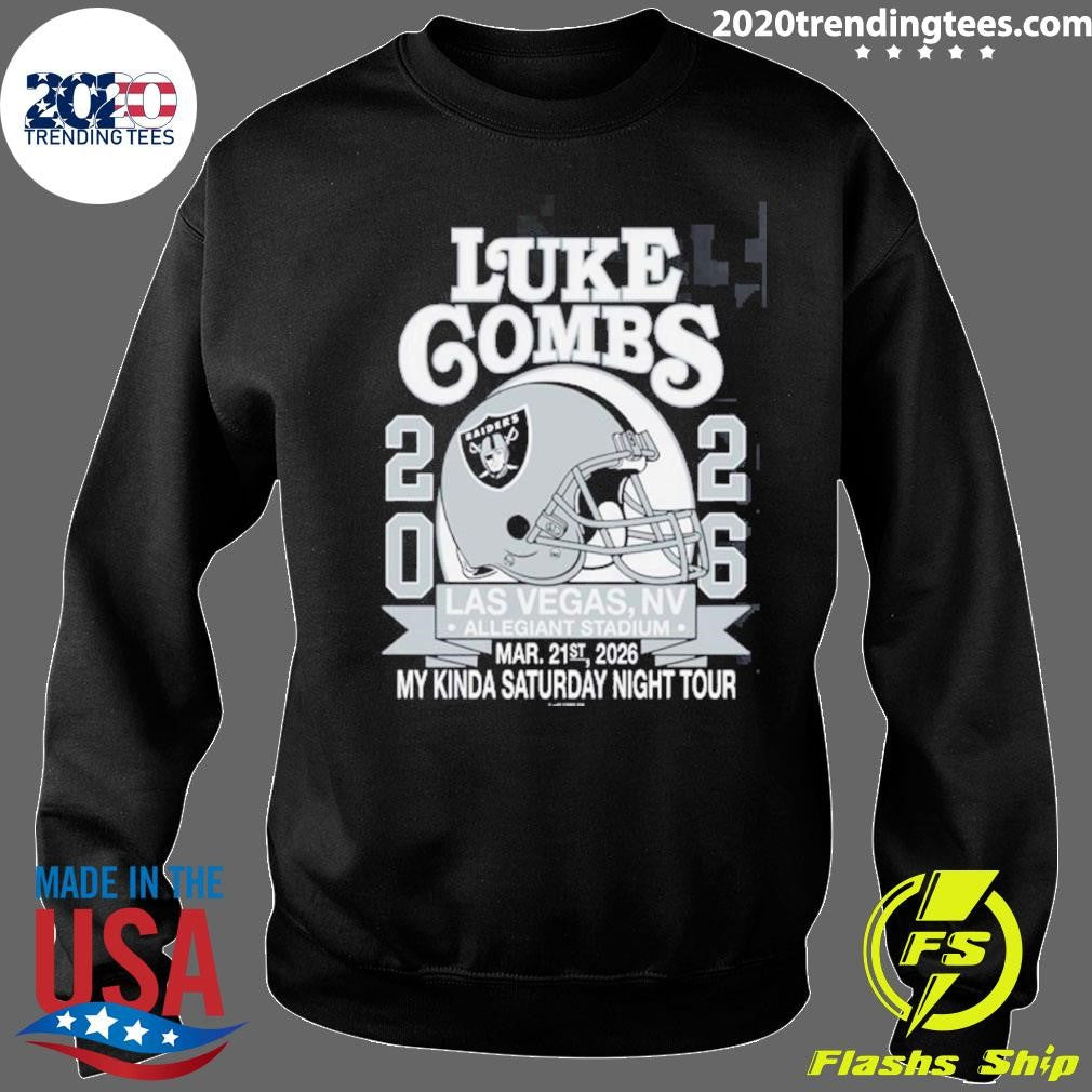 Luke Combs Las Vegas Nevada 2026 Tour Merch Tee At Allegiant Stadium On March 21st 2026 Las Vegas Raiders Helmet Shirt