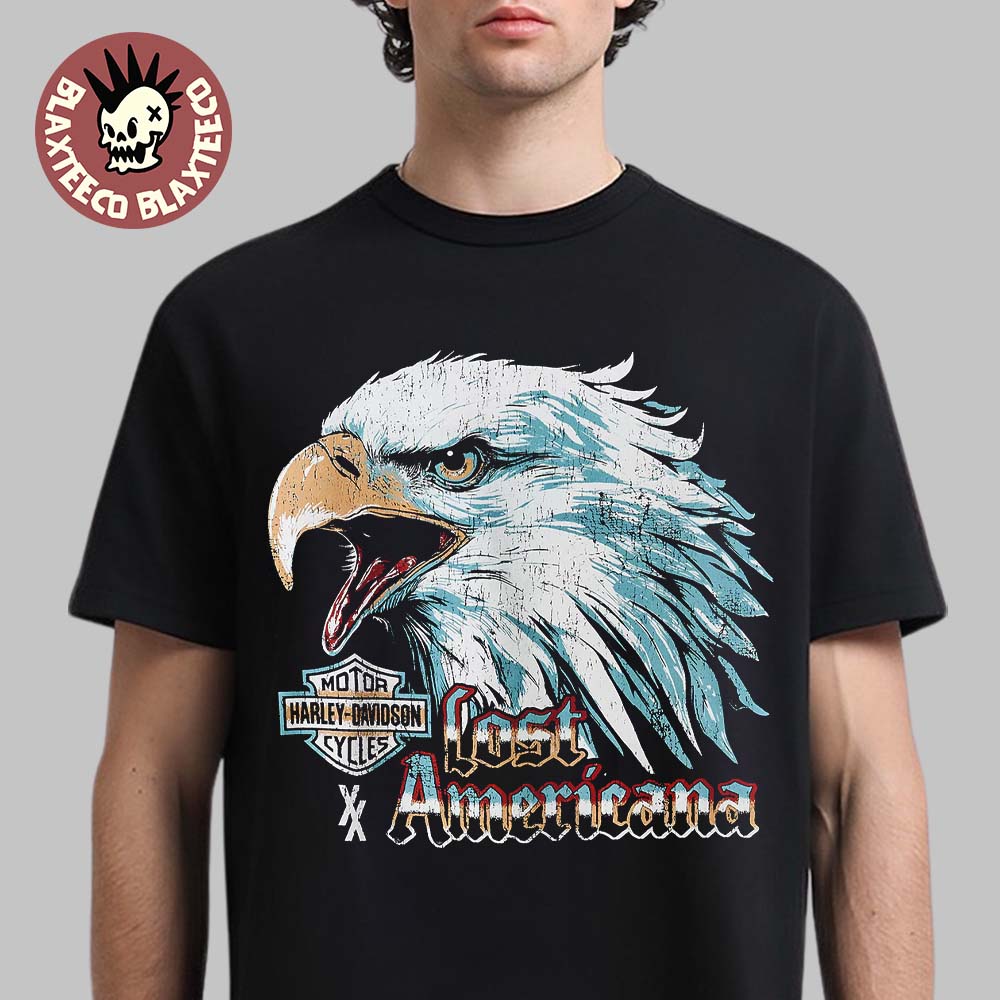 Machine Gun Kelly Harley Davidson X MGK Lost Americana Merch Big Eagle Head T-Shirt