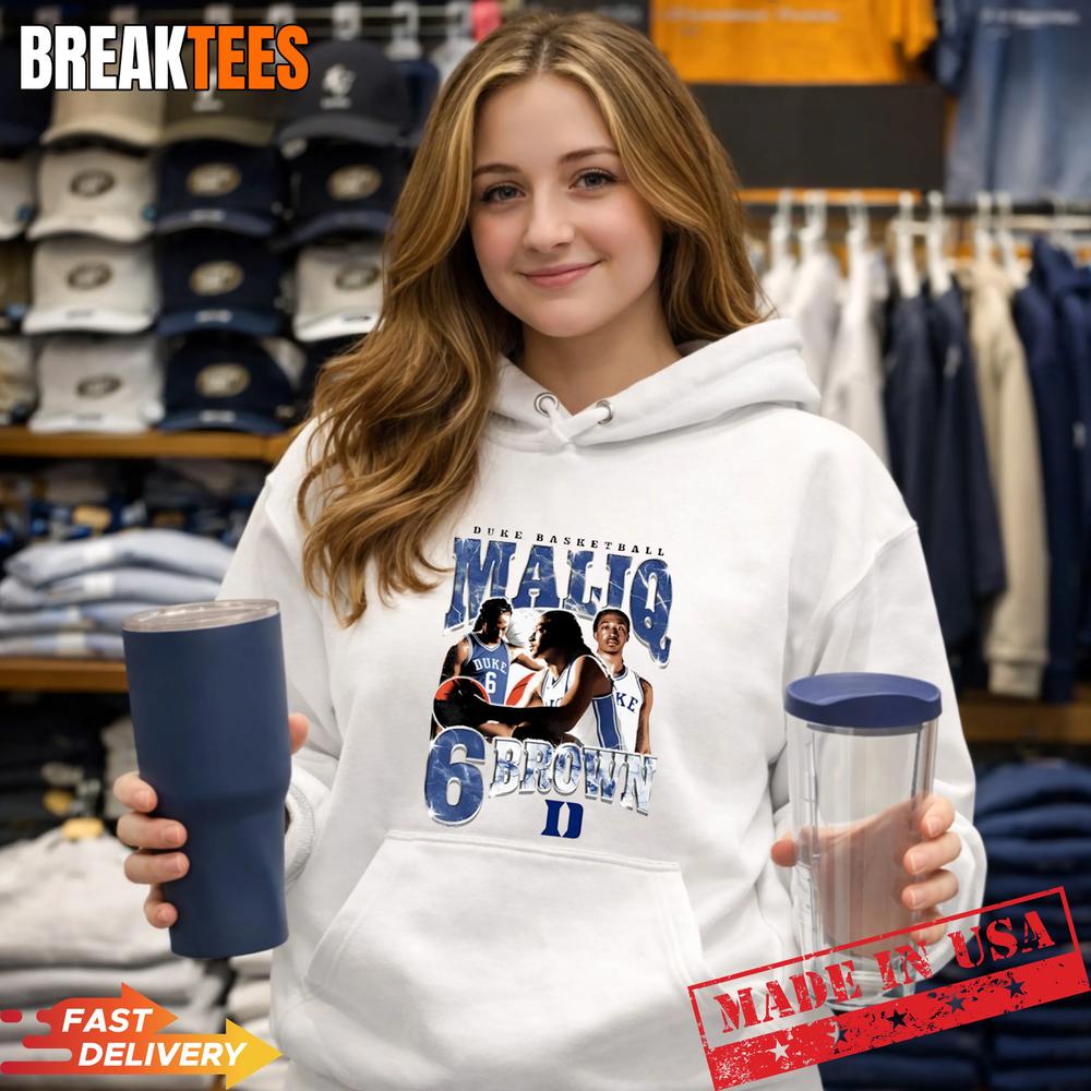 Maliq Brown Duke Blue Devils Retro Graphic T-Shirt