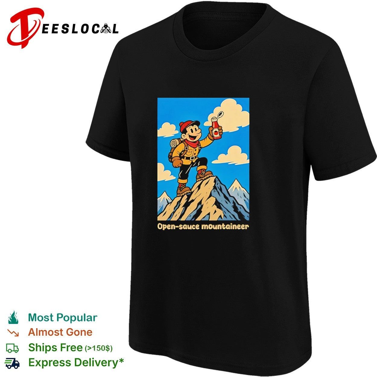 Mario Open sauce mountaineer Nintendo Mascot Video Game Character Gamer shirt