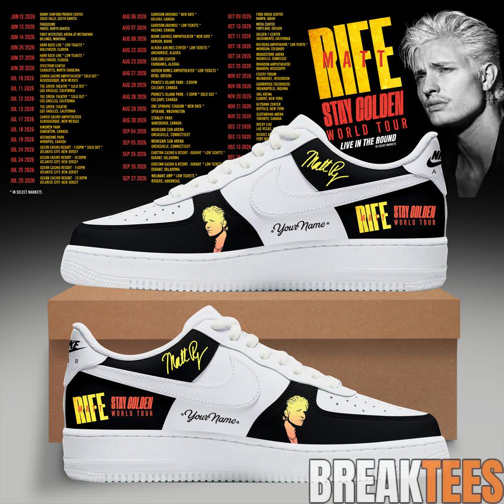 Matt Rife Stay Golden World Tour 2026 Custom Air Force 1 Shoes