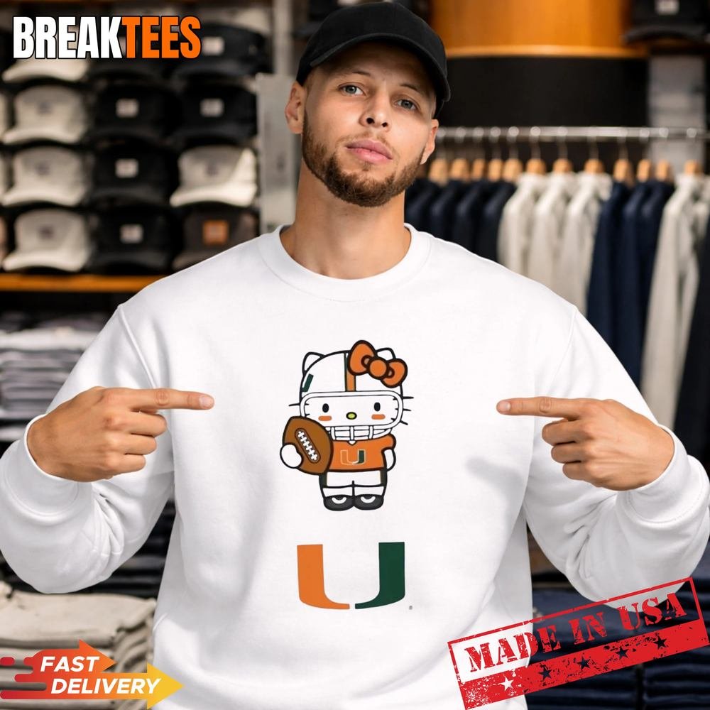 Miami Hurricanes Football x Hello Kitty Anime T-Shirt