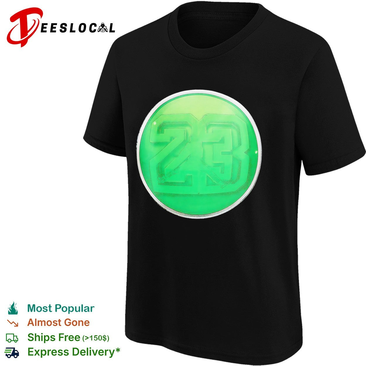 Michael Jordan 23 green circle shirt
