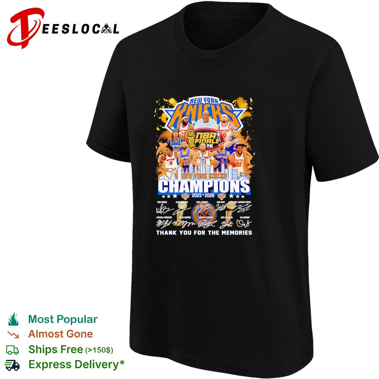 Mike Brown Jalen Brunson Mikal Bridges New York Knicks 2025 2026 NBA Champions signatures shirt