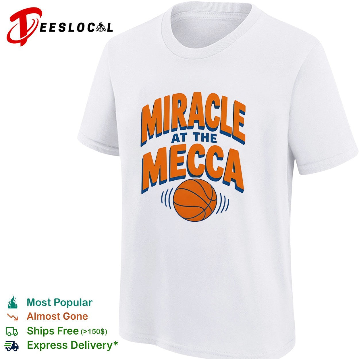 Miracle at the Mecca New York Knicks basketball bold arch text shirt