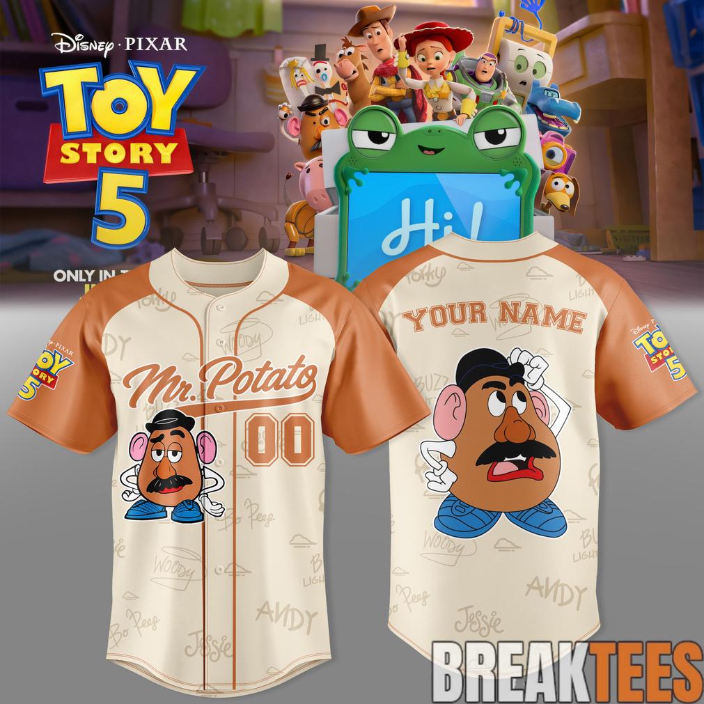 Mr. Potato Head Custom Baseball Jersey – Toy Story 5 Edition