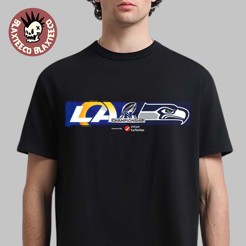 NFL NFC Championship 2026 Matchup Los Angeles Rams Vs Seattle Seahawks Logo T-Shirt