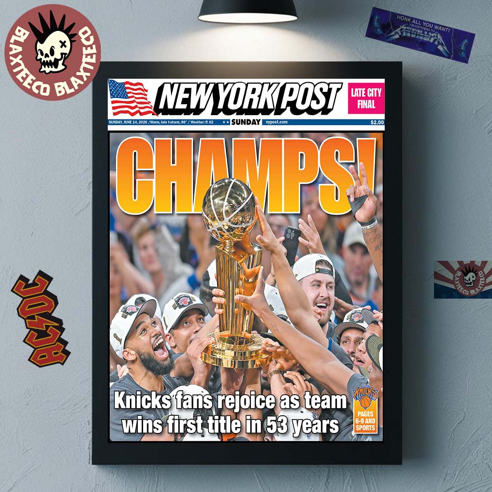 New York Knicks 2026 NBA Finals Champions First Title In 53 Years New York Post Magazine Cover Home Decor Poster Canvas