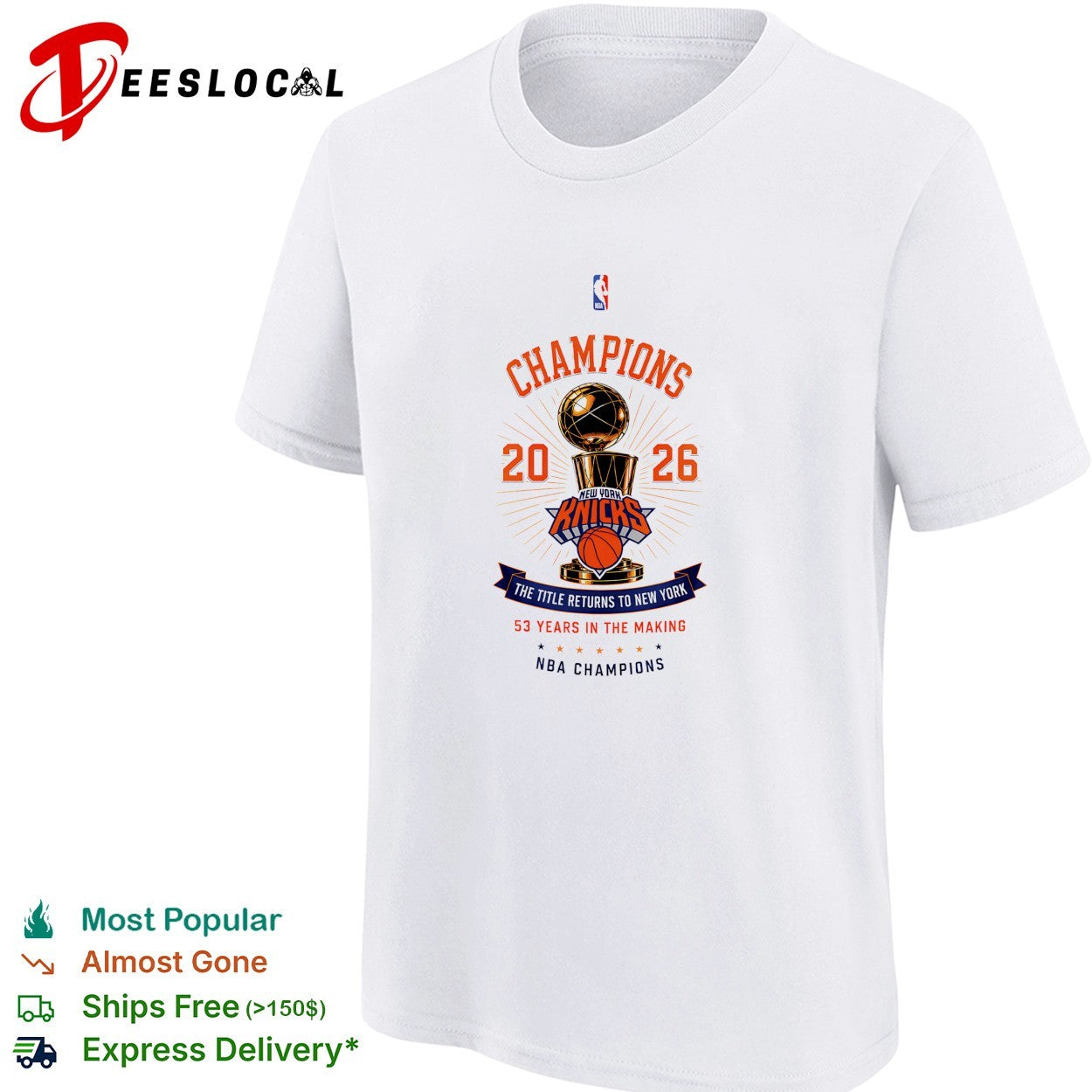New York Knicks 2026 NBA champions trophy the title returns to New York 53 years in the making shirt