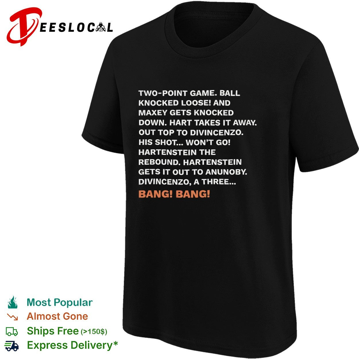 New York Knicks Donte DiVincenzo Bang Bang Play by Play Commentary Call Basketball shirt